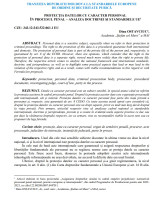 Protecția datelor cu caracter personal în procesul penal – analiza doctrinei și standardele UE